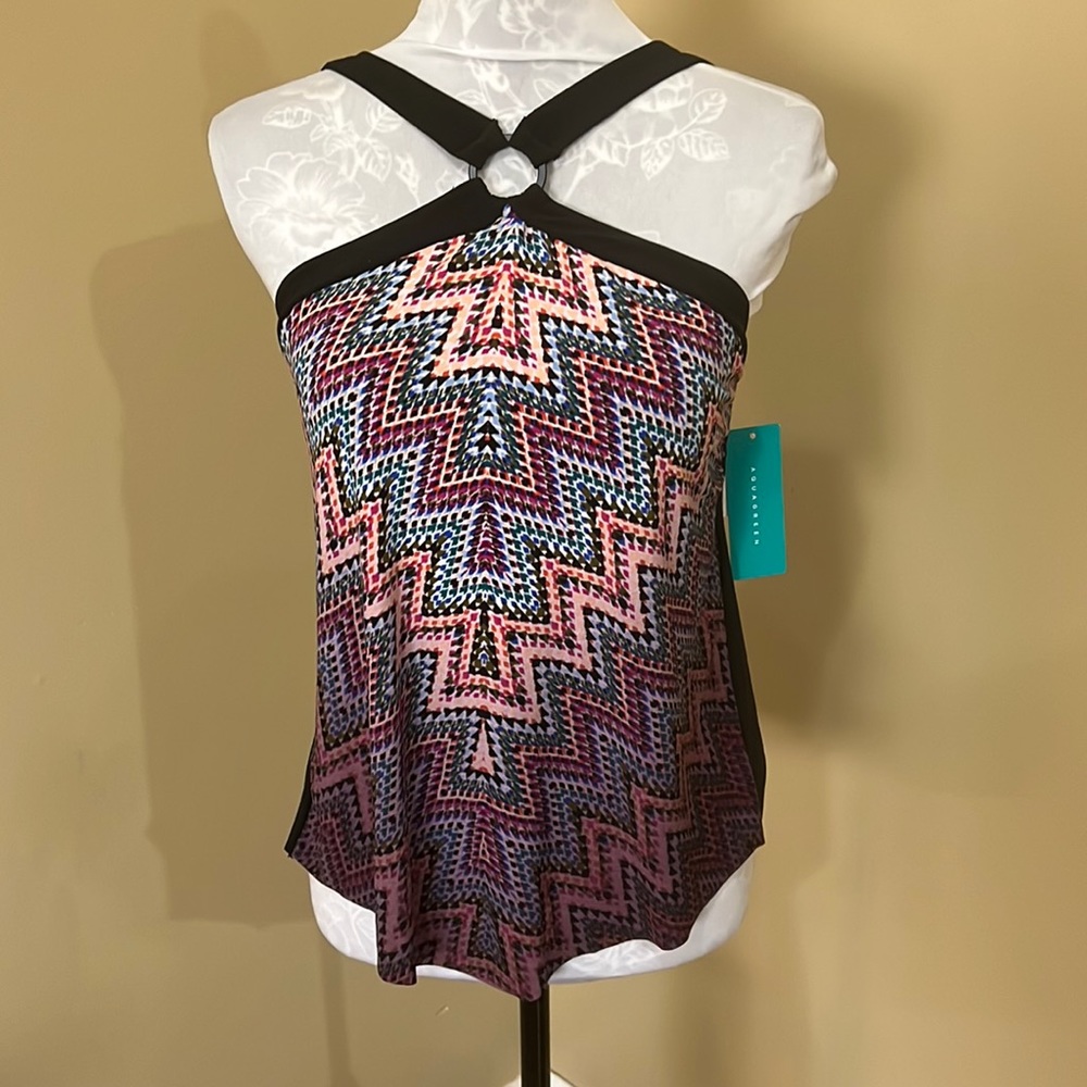 Aqua green Tankini Top Vibrant 4/6 Small